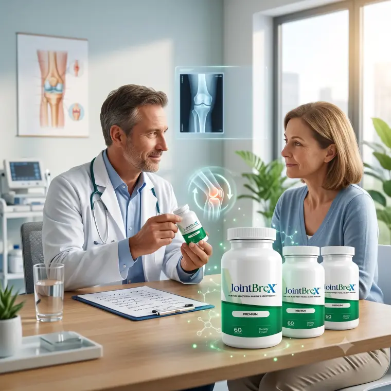 Adult discussing joint health and supplement options with a healthcare provider